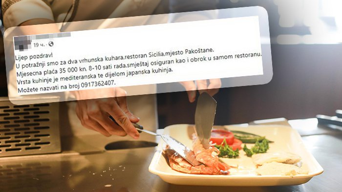 KOMŠIJE TRAŽE KUVARE NUDE BRUTALNU PLATU Vlasnica restorana objavila