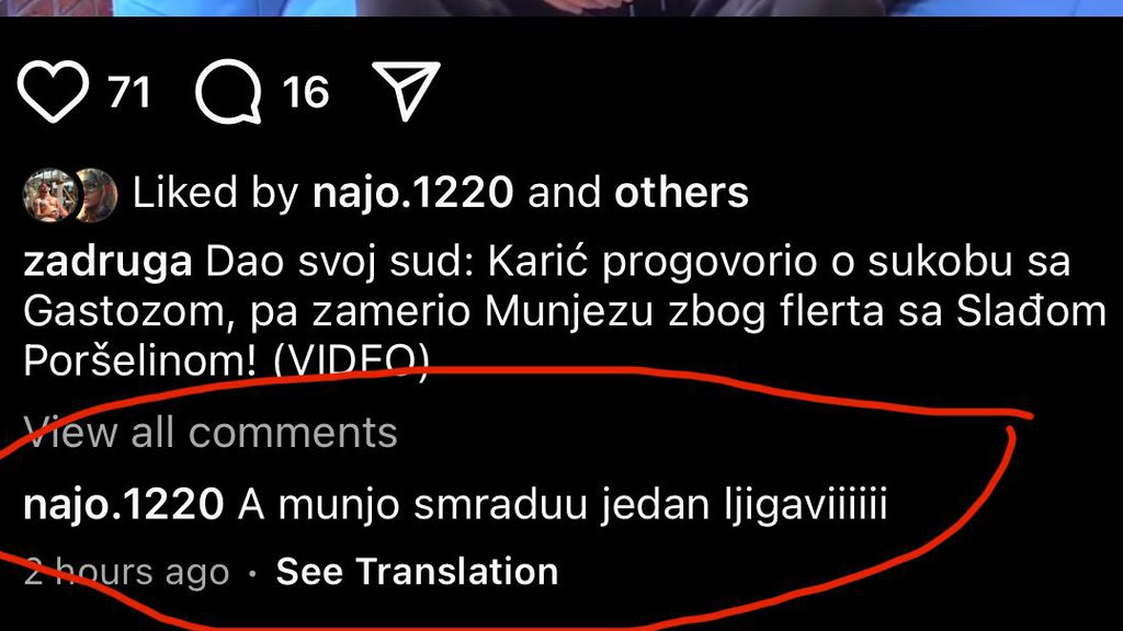 Smradu jedan ljigavi: Nakon zbližvanja Munjeza i Slađe Poršeline, oglasio se Najo! Besan na prijatelja što mu je skinuo devojku (FOTO)