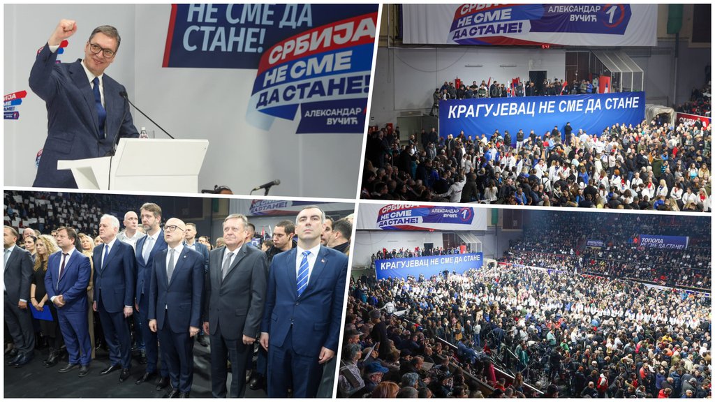 OČEKUJEM UBEDLJIVU POBEDU NA IZBORIMA! Vučić se obratio Kragujevčanima sa predizbornog skupa liste ‘Srbija ne sme da stane’: U nedelju će pobediti Srbija i oni će još četiri godine biti BEZ VLASTI