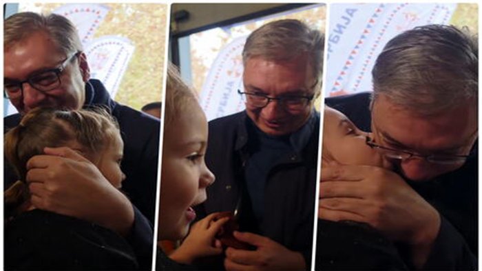 DANAS SAM DOBIO NAJSLAĐI POLJUBAC OD JEDNE PRINCEZE! Vučić objavio snimak koji je raznežio Srbiju: Devojčica ga poljubila u obraz, pa priznala - Zaboravila sam šta mi je tata rekao!