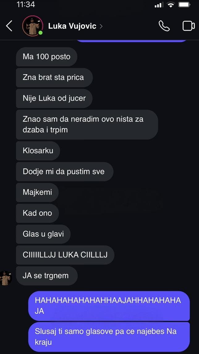 NE TRPIM TU KLOŠARKU ZA DŽABE! Šokantne prepiske Luke Vujovića, pogledajte šta je pisao o verenici Aneli: Imam cilj, fanovi se lože, a posle Nove godine PEDALA! (FOTO)