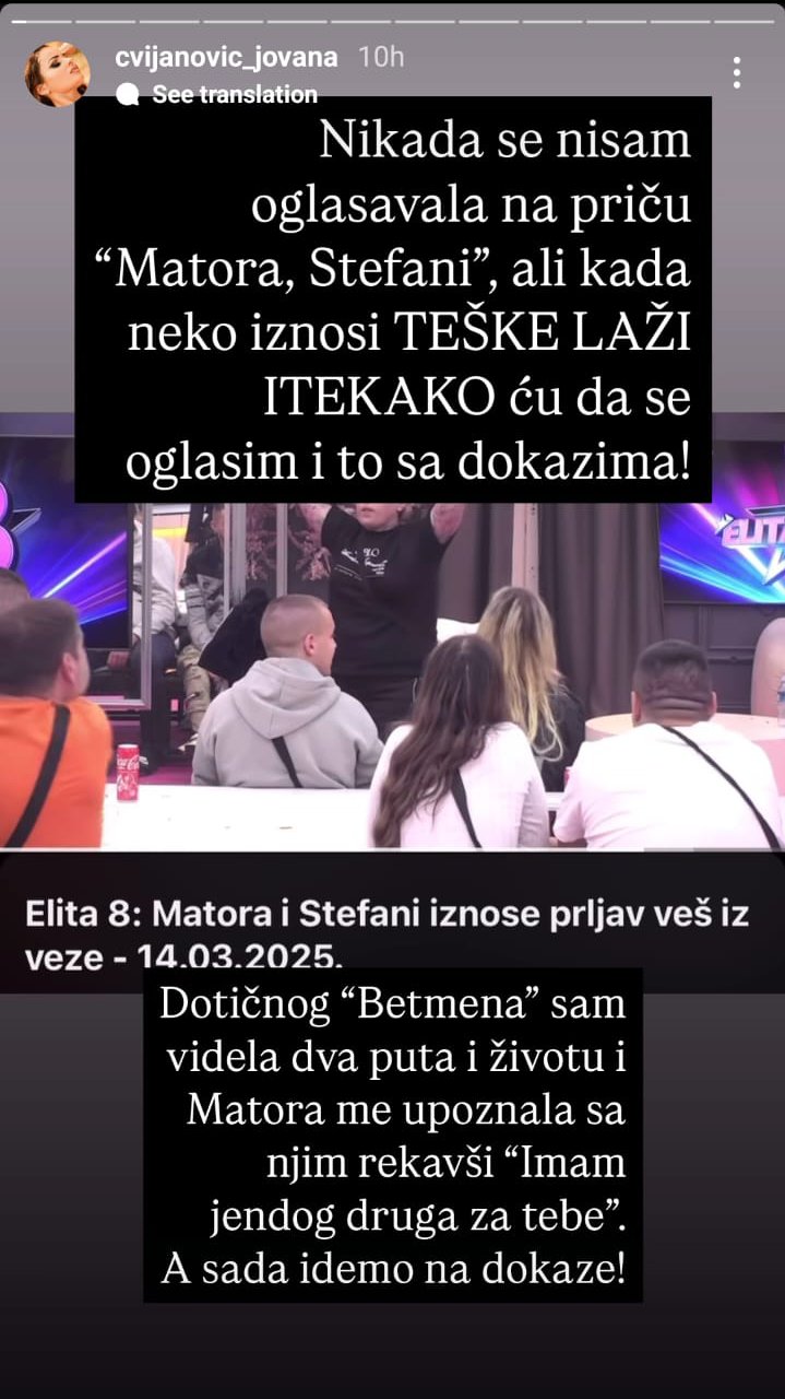 Jovana Cvijanović odlučila da razmota Matorino i Stefanino klupko: Progovorila o dotičnom BETMENU i otkrila ko iznosi laži (FOTO+VIDEO)