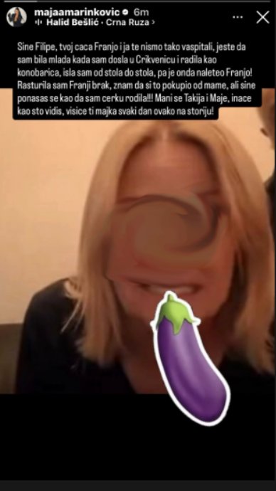 Žestoka osveta Maje Marinković! Objavila fotku Careve majke uz uvrede i pretnje: Visiće ti mama svaki dan!