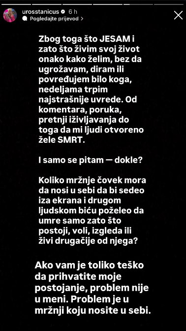 Uroš Stanić prolazi PAKAO! Oglasio se na instagramu, javnost uznemirena: Dokle će ljudi da mi otvoreno ŽELE SMRT?! (FOTO)