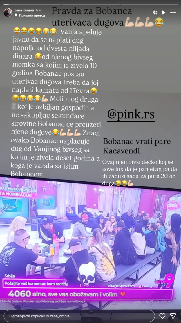 Ko će hiljade evra Vanjinog duga vratiti Kačavendi?! Žana brutalno prozvala Živićevu, u sve umešala i Bobanca: Uterivač dugova!