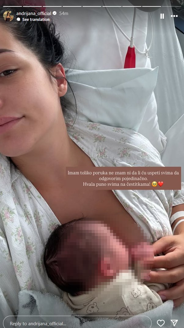 OGLASILA SE PONOSNA MAMA MALE LJUBICE! Pinkova zvezda i bivša zadrugarka nakon što se porodila ne krije svoju sreću: PODUPLALA JE NAŠU LJUBAV...