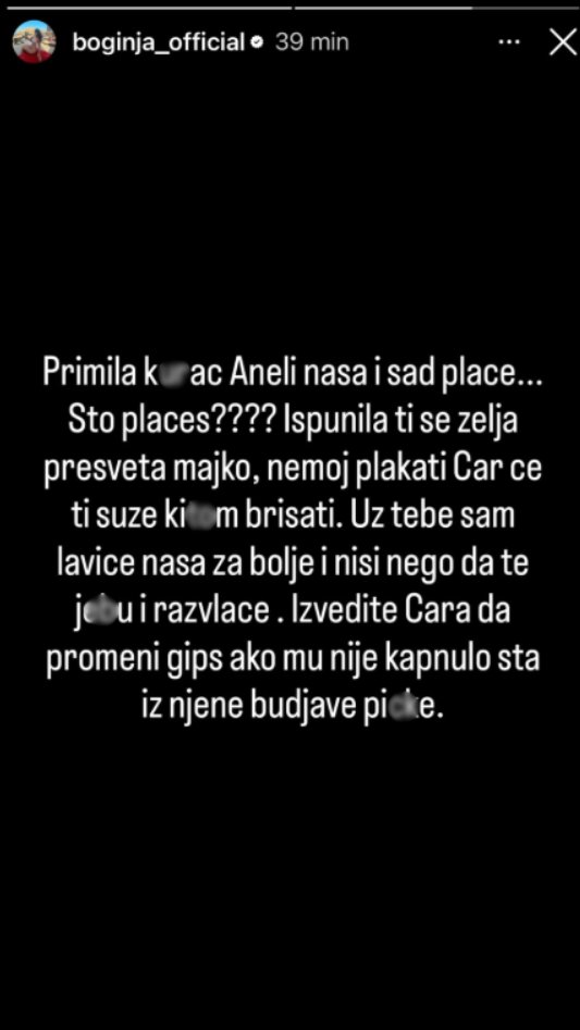 Brutalno, kao nikada do sad! Boginja udarila na Aneli Ahmić zbog Cara: Što plačeš sada, presveta majko?!
