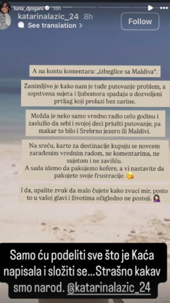 Oglasila se Luna Đogani nakon kritika koje je dobila žena Darka Lazića: Žestoko odgovorila hejterima (FOTO)