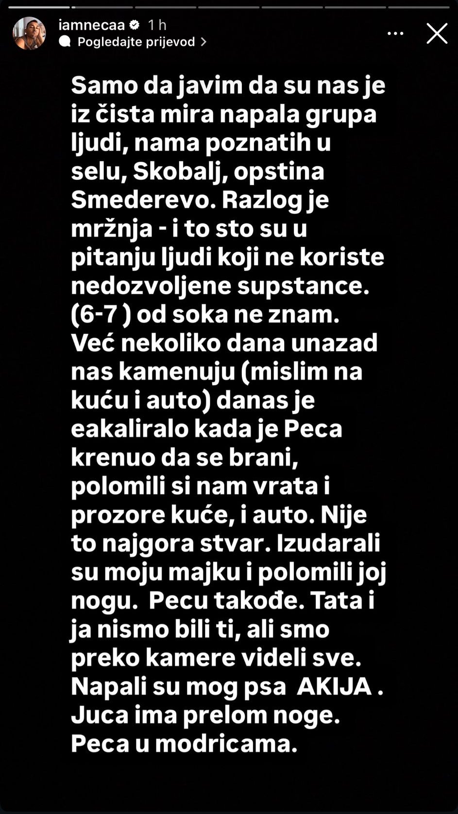 Peca završio u Urgentnom! Nakon što su mama Juci slomili nogu, on se oglasio iz klinike (FOTO)
