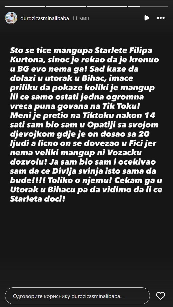 Čekam divlju svinju u Bihaću! Bukti rat Majinog sadašnjeg i bivšeg: Asmin najavio Caru suočavanje, gore mreže (FOTO)