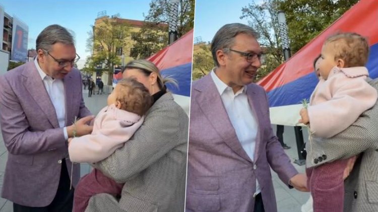 'Danas sam upoznao malu Dimitru iz Kruševca' Vučić: Osmeh naše dece najlepši je podsetnik... (VIDEO)