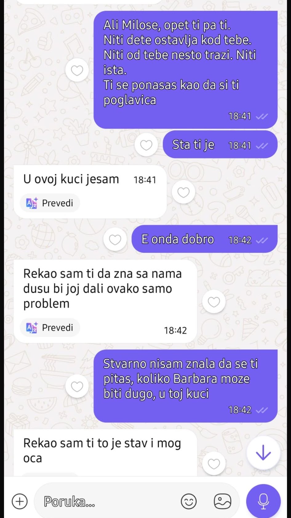 JA SAM POGLAVICA U OVOJ KUĆI! Terzići ne žele da uzmu Barbaru na mesec dana?! Isplivale prepiske Terzinog brata: Kad Milica bude promenila ćerki prezime, može! (FOTO)