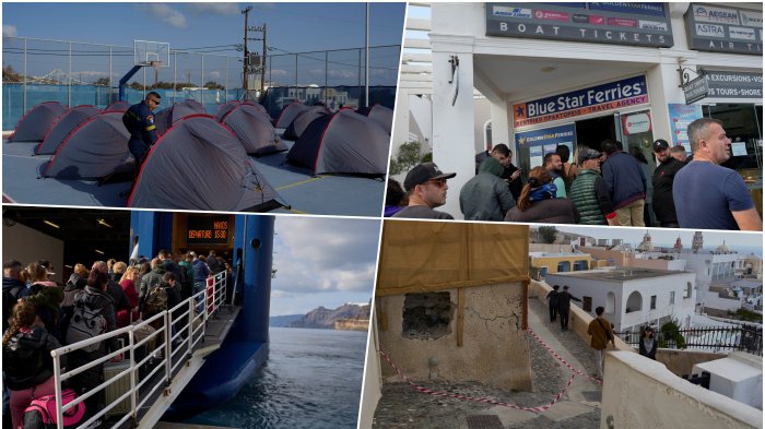 GRAĐANI BEŽE IZ PAKLA SANTORINIJA: Grčka u ponoru, 200 zemljotresa za 48 sati - Preti CUNAMI (FOTO + VIDEO)