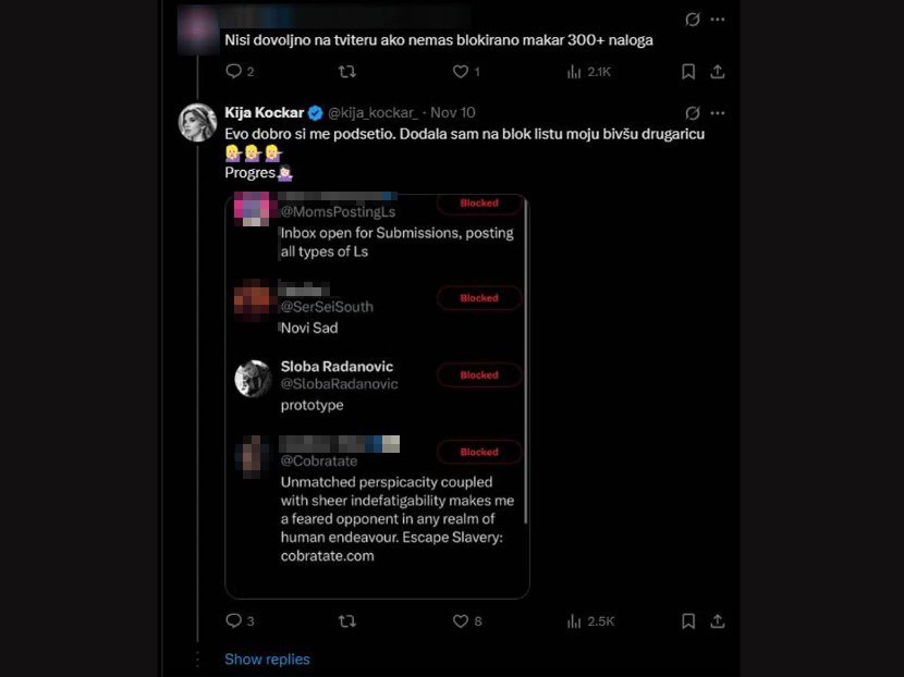 KIJA OBJAVILA BLOK LISTU: Oglasila se u jeku skandala sa Kaćom Živković, na spisku bila samo OVA TRI IMENA, a onda dodala i bivšu drugaricu (FOTO)