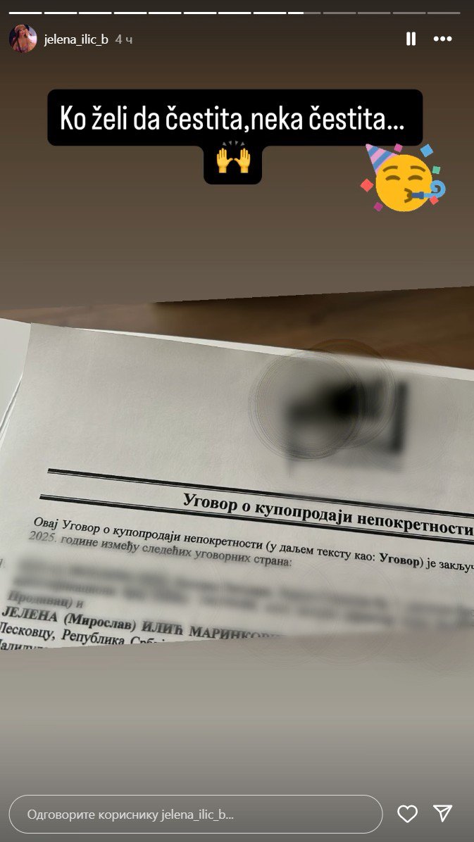 IVAN U NIŠ, A JELENA U NOVI STAN: Učesnica Elite kupila prvu nekretninu na svoje ime, radosne vesti odmah podelila  sa fanovima (FOTO)