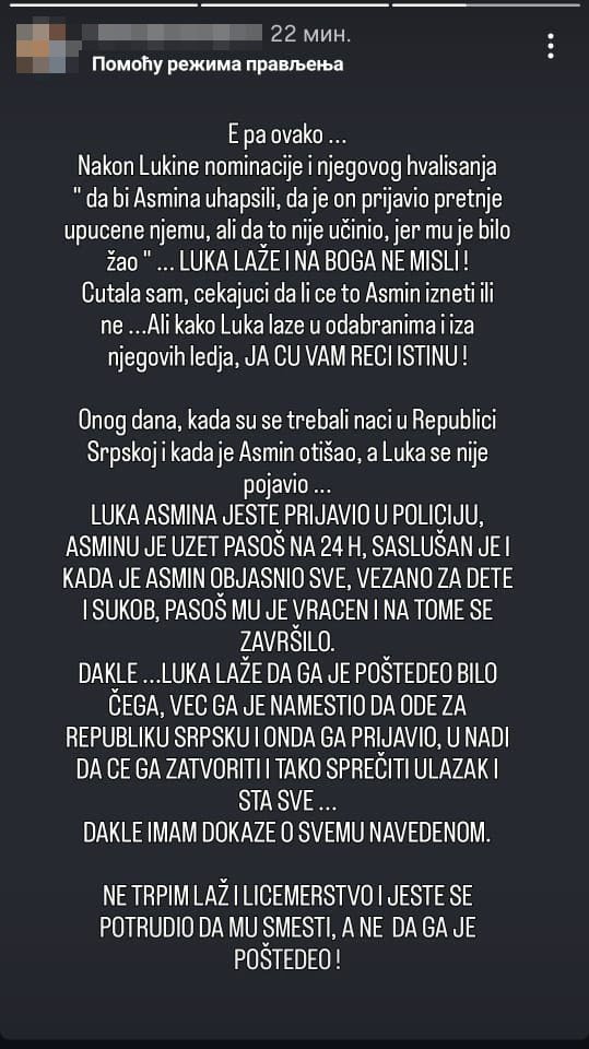 ISPLIVALI DOKAZI! Luka ponovo uhvaćen u LAŽI: Nakon što nije smeo da se suoči sa Asminom pre Elite 9, prijavio ga policiji, pa sve porekao (FOTO)