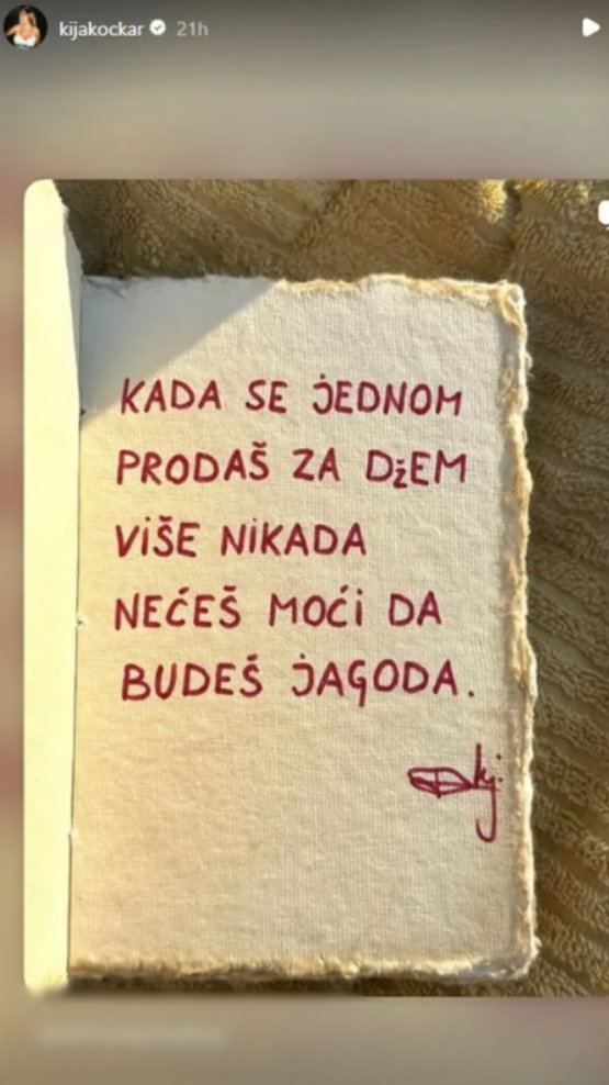 Kad se jednom prodaš za džem... Kija Kockar se obratila Slobi?! Nakon što je prozvao u emisiji, osvanula ŠOK poruka na njenom profilu (FOTO)