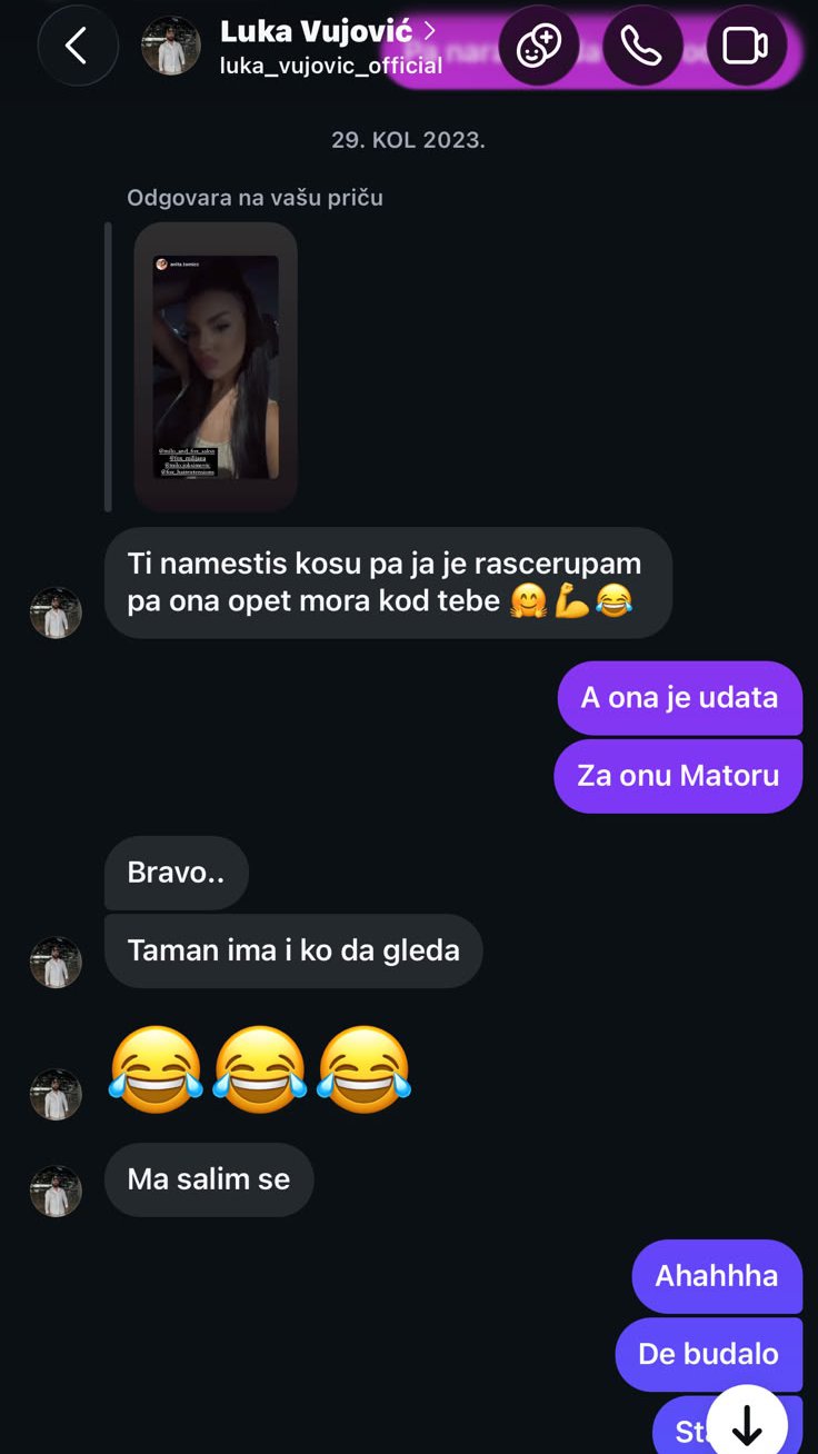 Bacio udicu još pre Aneli! Isplivao DOKAZ crno na belo: Luka se raspitivao za Anitu još dok je ona bila s Matorom: Raščerupam je, pa mora opet... (FOTO)
