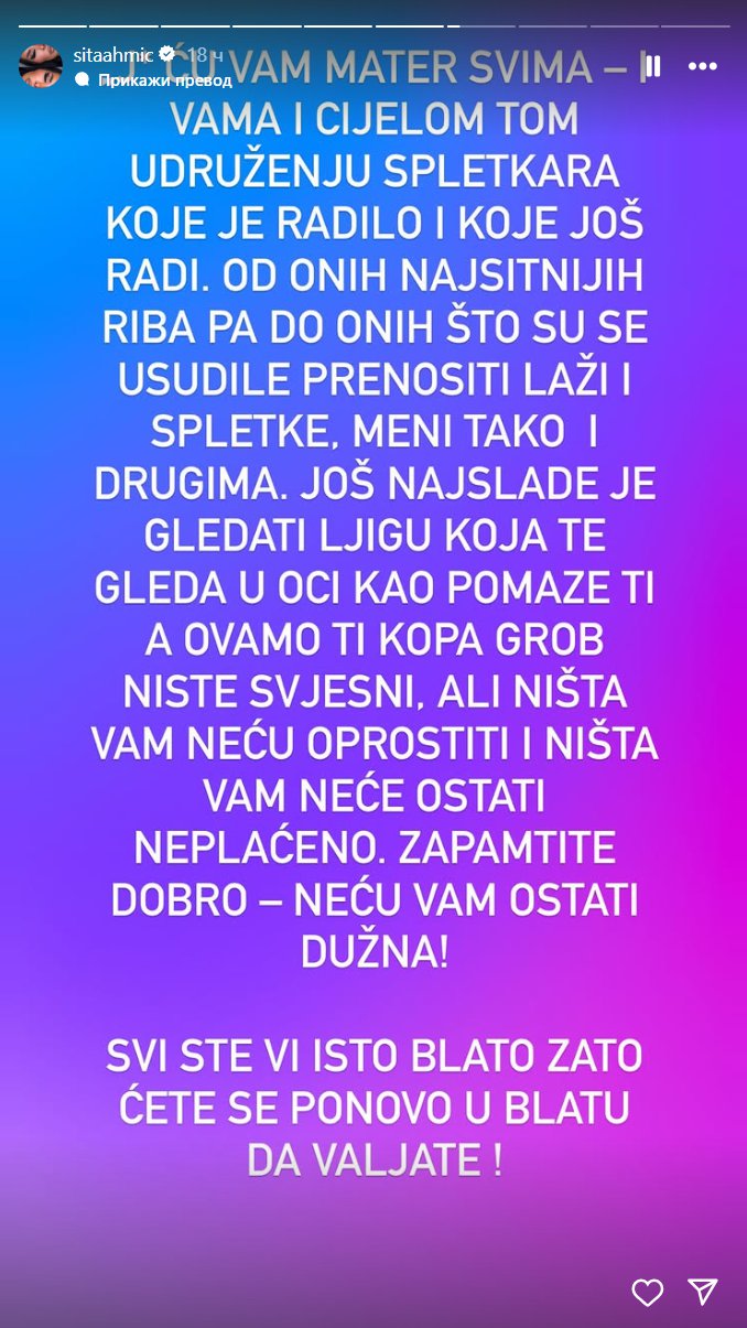 SAZNALA SAM ŠTA MI JE RAĐENO IZA LEĐA! Sita progovorila o krahu prijateljstva sa Erminom, sprema osvetu neprijateljima: Neću vam ostati dužna!