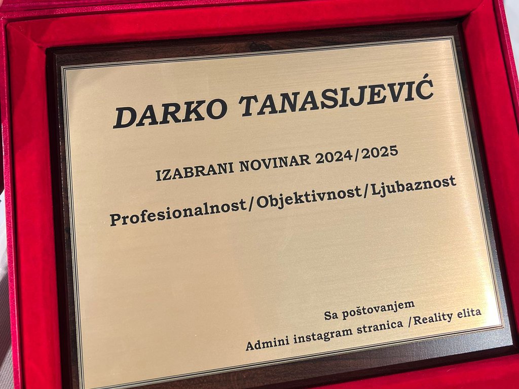 Specijalno priznanje za Darka Tanasijevića: Admini sa Instagrama obradovali voditelja, ovo nije mogao ni da sanja! (FOTO)