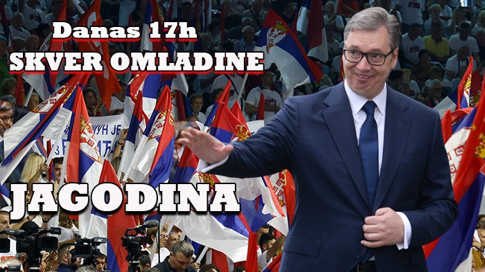 Jagodina čeka Vučića! Uskoro počinje veliki skup: Okupio se veliki broj građana, očekuje se obraćanje predsednika Srbije