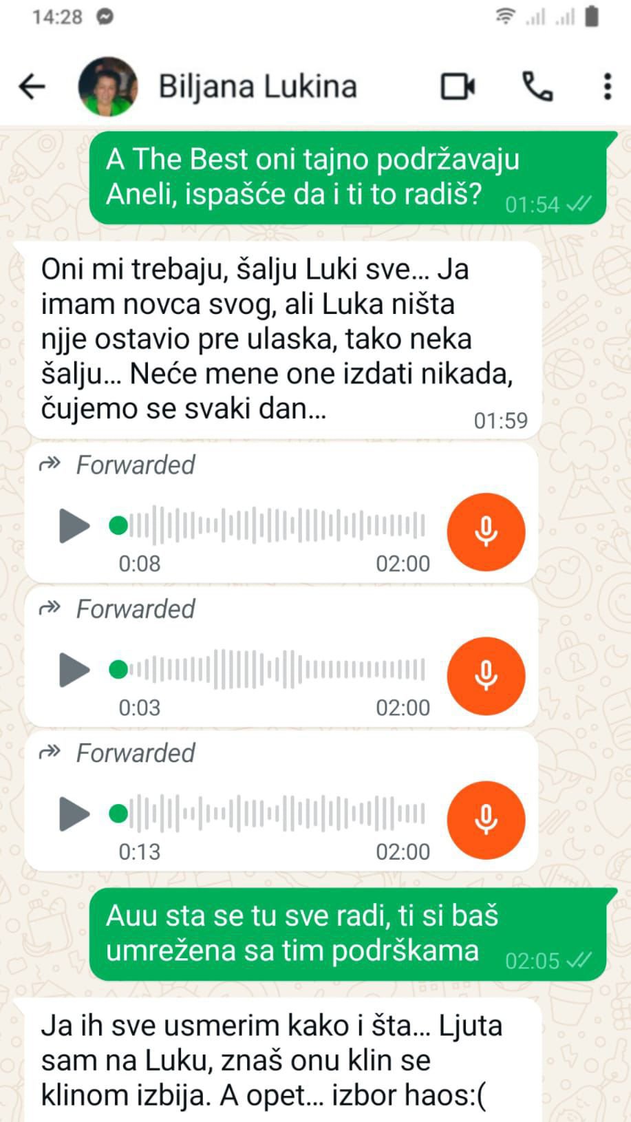 NEĆU TU BAJADERU, LEZBU U KUĆI! Pogledajte poruke Lukine majke Biljane, evo šta stvarno misli o Aniti: Preko male nema ko nije prešao!