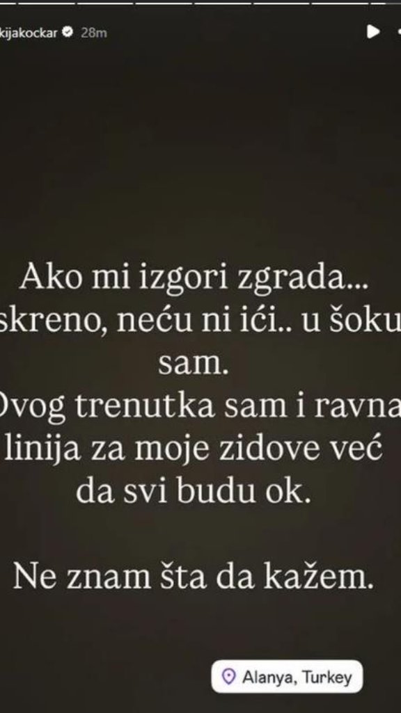 VATRA JE BLIZU MOG STANA! Kija Kockar uznemirila jezivim kadrovima: AKO MI IZGORI ZGRADA... (FOTO)