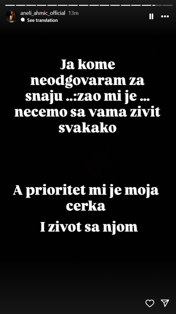 Aneli na meti strašnih napada! Oglasila se brutalnom porukom, a za sve krivi Lukinu majku Biljanu: Kome ne odgovaram za snajku... (FOTO)