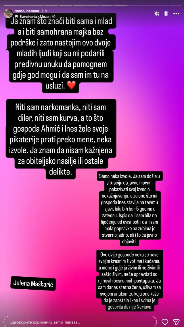 VIŠE NE ĆUTI! Hanina majka se oglasila nakon novih optužbi Site Ahmić, rešila da joj za sva vremena ZAPUŠI USTA: Sud se ne može lagati, govorila si da Arija nije Neriova ćerka