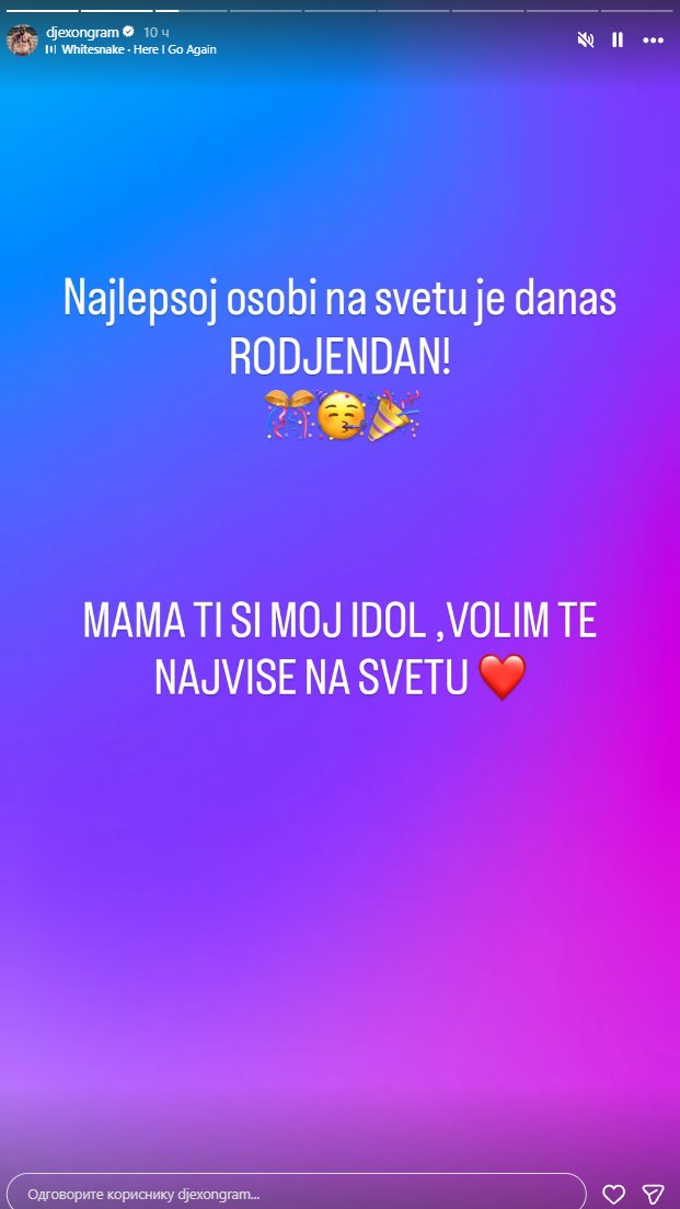 Najlepšoj osobi na svetu... Đekson pokazao svoju nežniju stranu, zbog nje otvorio dušu i otkrio kakav je zapravo