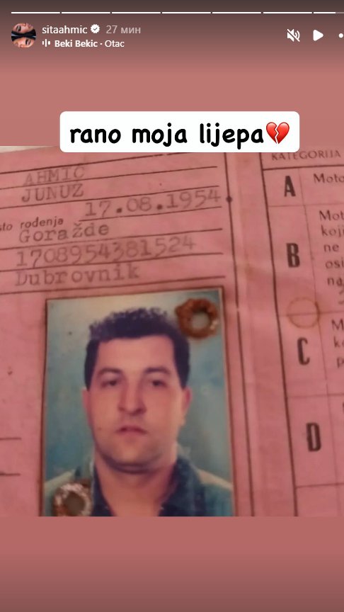 NEKE RANE NIKAD NE ZACELE: Sita Ahmić slomljena na komade zbog gubitka oca, obratila mu se dirljivom porukom!  (FOTO)