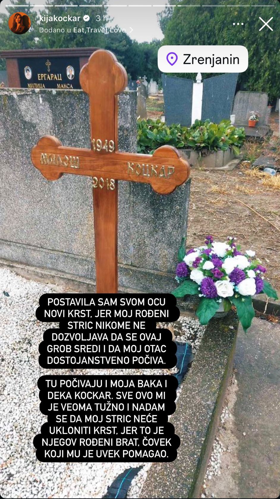 Kija Kockar posetila očev grob! Totalno preuredila sve, pa se oglasila: Postavila sam mu novi krst, jer moj stric NIKOME NE DOZVOLJAVA DA... (FOTO)