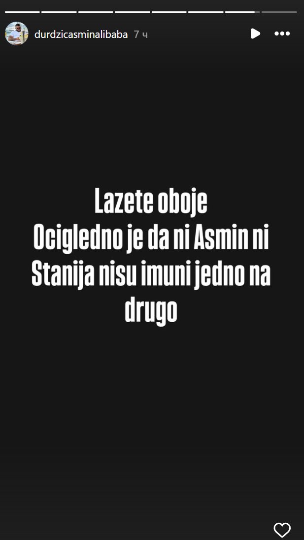 LAŽETE OBOJE! Asmina DEMANTOVALI sopstveni fanovi, ubeđeni da još uvek voli Staniju, ovom objavom podržali BIVŠU SNAJKU! (FOTO)