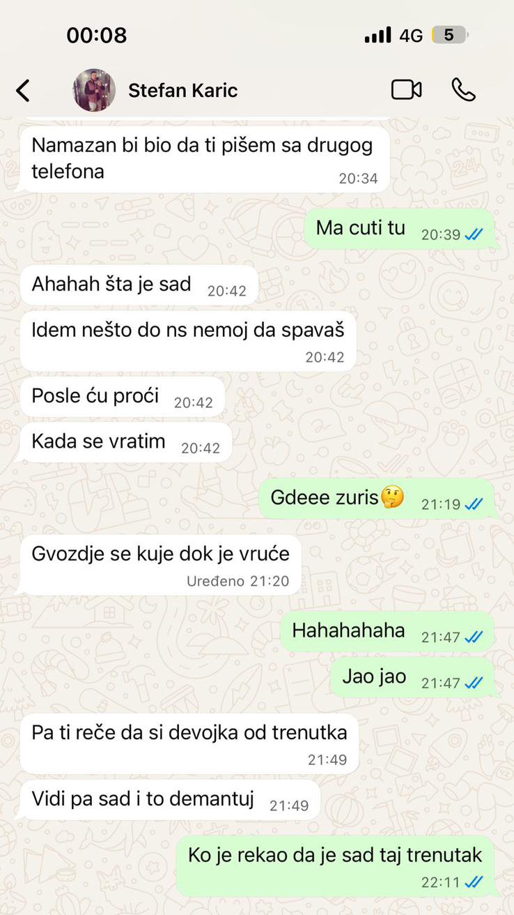 NASTAVAK VRELE PREPISKE ANITE I STEFANA! Pogledajte kako je Karić pokušavao da smuva bivšu ženu svoje drugarice: Gvožđe se kuje dok je vruće (FOTO)