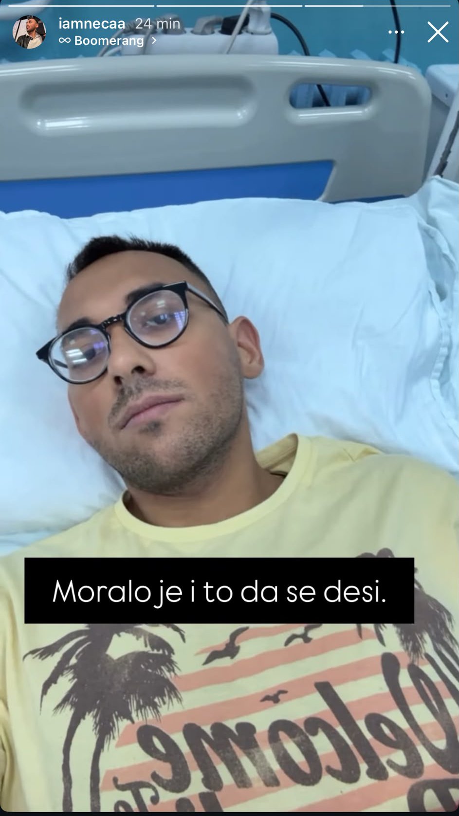 Bivši zadrugar HITNO HOSPITALIZOVAN! Objavio fotke iz bolesničke postelje: Moralo je i to da se desi (FOTO)