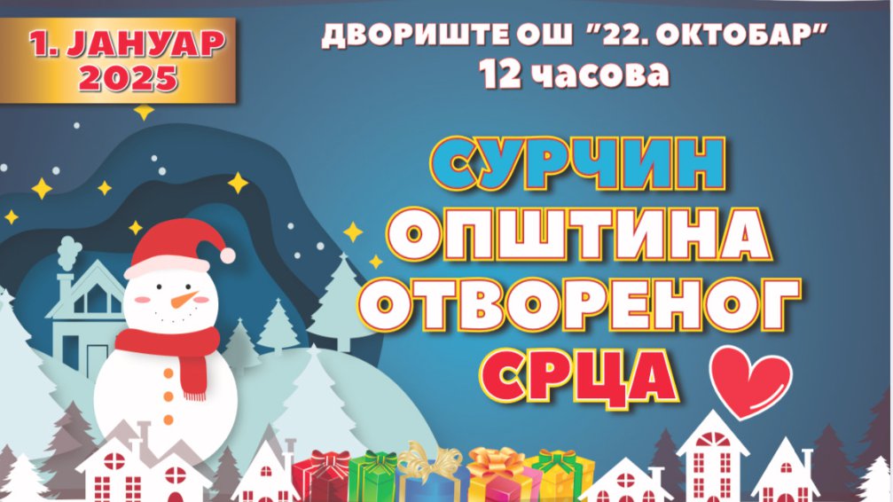 'Surčin – opština otvorenog srca' i ovog prvog januara, a sutra se ...