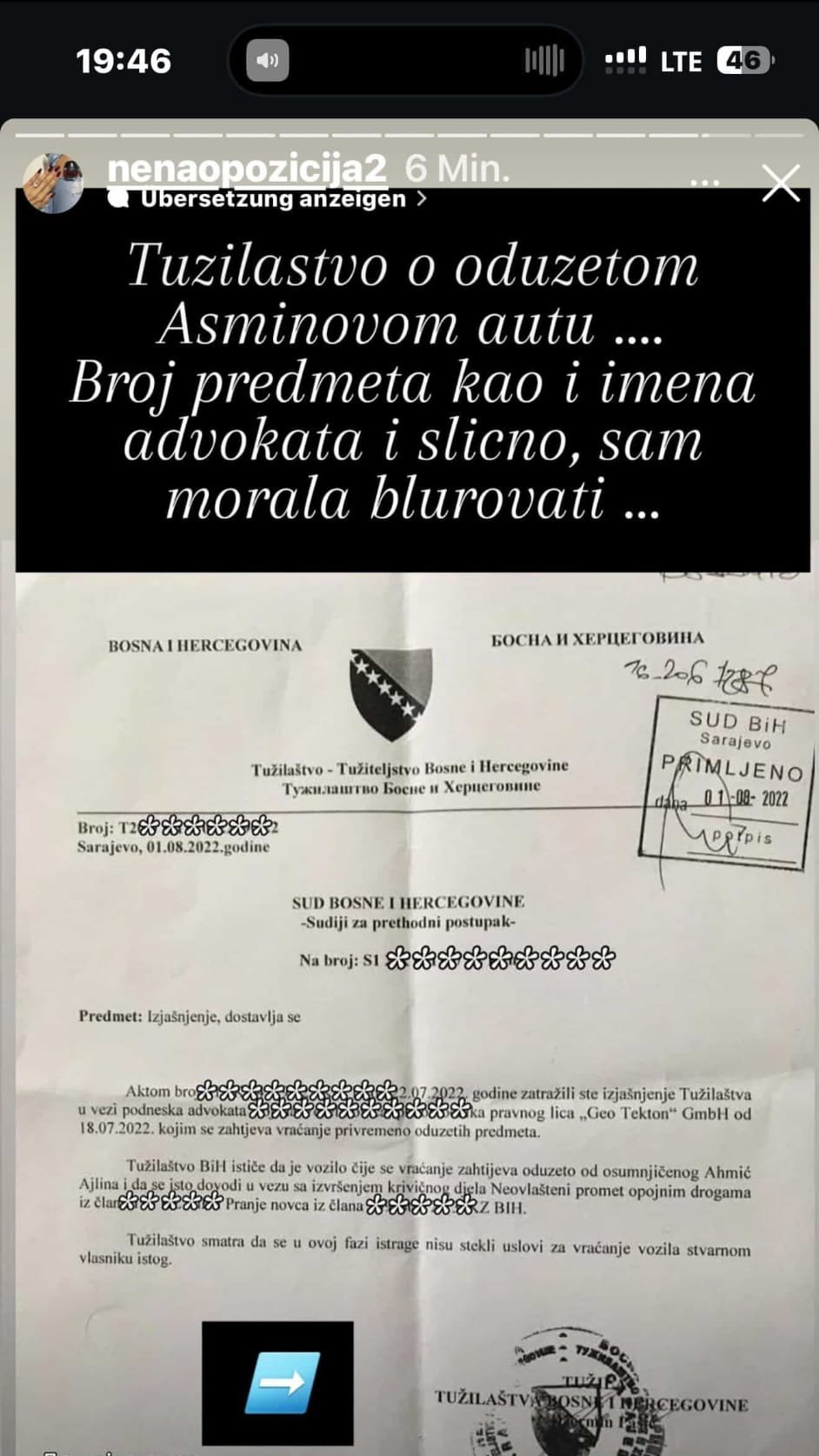 DOKAZI CRNO NA BELO! Anelinom bratu TUŽILAŠTVO oduzelo Asminov automobil, Anelina priča ponovo pala u vodu! (FOTO)
