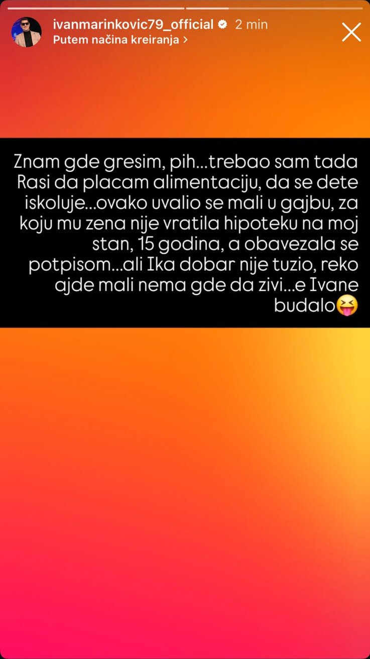 Uvalio se mali u gajbu, a koju mu žena nije vratila hipoteku: Novo oglašavanje Ivana Marinkovića, žestoko udario po Raši i Goci Tržan (FOTO)
