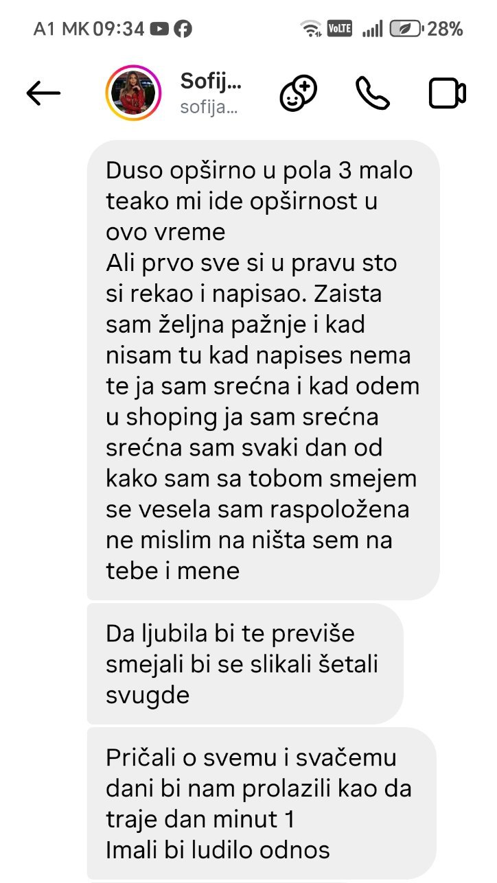 LJUBILA BIH TE PREVIŠE... Pogledajte kakve je ljubavne poruke Sofija iz Elite slala Danetu (70): Mislim samo na nas, srećna sam kad sam sa tobom i idem u šoping! (FOTO)