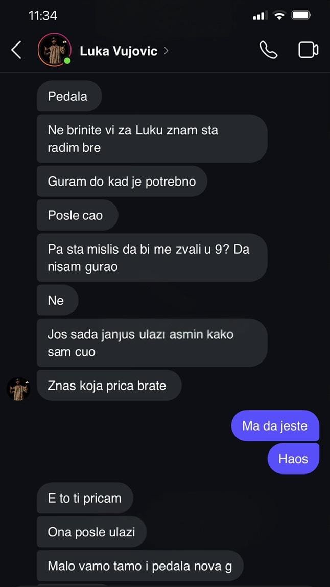 NE TRPIM TU KLOŠARKU ZA DŽABE! Šokantne prepiske Luke Vujovića, pogledajte šta je pisao o verenici Aneli: Imam cilj, fanovi se lože, a posle Nove godine PEDALA! (FOTO)