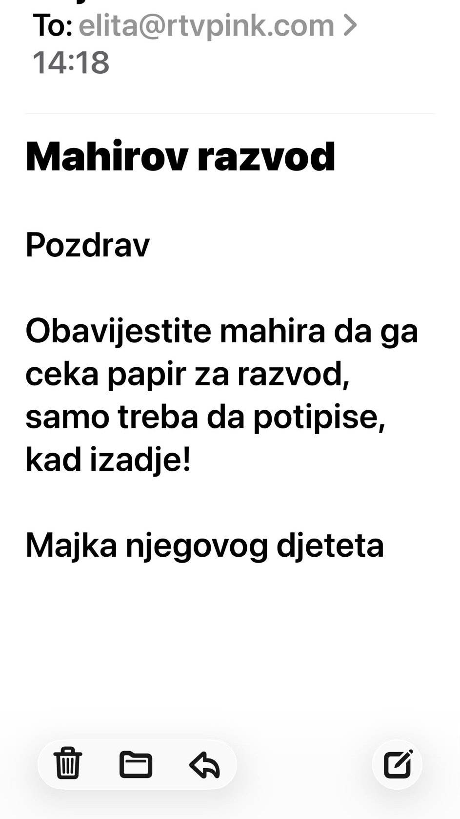 Ovo je moja konačna odluka! Mahirova supruga se oglasila za Pink.rs nakon što je podnela zahtev za razvod braka: Ne želim da govori da ima ženu i dete!