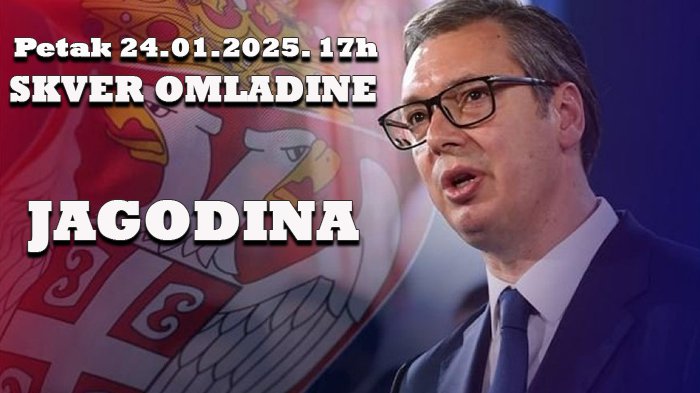 SVE SPREMNO ZA DANAŠNJI SKUP U JAGODINI: Predsednik Vučić će se obratiti građanima u 17 sati