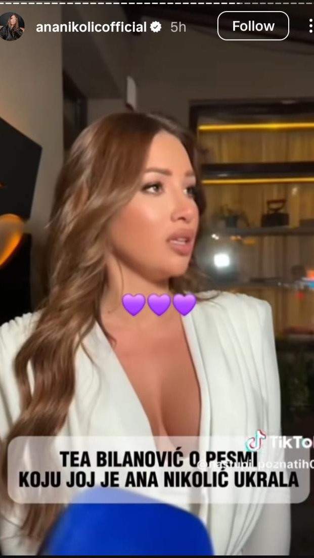 OGLASILA SE ANA NIKOLIĆ NAKON ŠTO JE RALE PRODAO TEI PESMU, KOJU JE ONA OTPEVALA: Uz kratak opis odgovorila koleginici (FOTO)