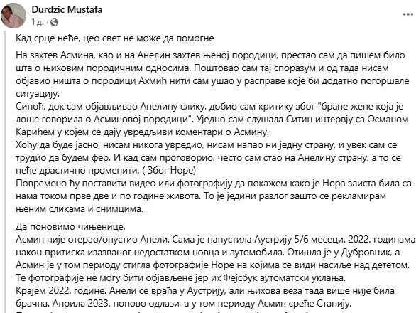 Na Nori su bili TRAGOVI NASILJA: Asminov otac Mustafa zbog unuke preduzeo radikalne mere protiv Ahmića, a evo zašto je spuštao loptu s Aneli