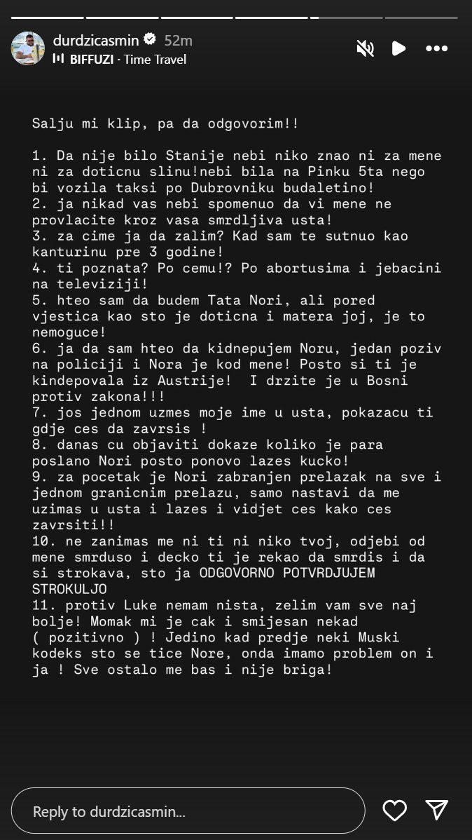 Kidnapovala si Noru iz Austrije, šutnuo sam te kao KANTU: Asmin Durdžić nikad bešnji, spreman da potpuno raskrinka Aneli Ahmić: Jedan poziv policiji i mala je KOD MENE (FOTO)