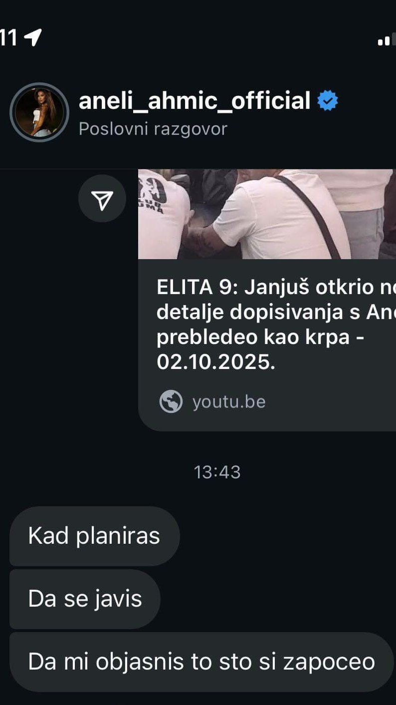 PROCURILI DOKAZI! Aneli i Janjuš se pre ELITE 9 čuli preko podrške, a nakon što je on sve obelodanio, Ahmićeva im se opet obratila, pogledajte prepisku (FOTO)