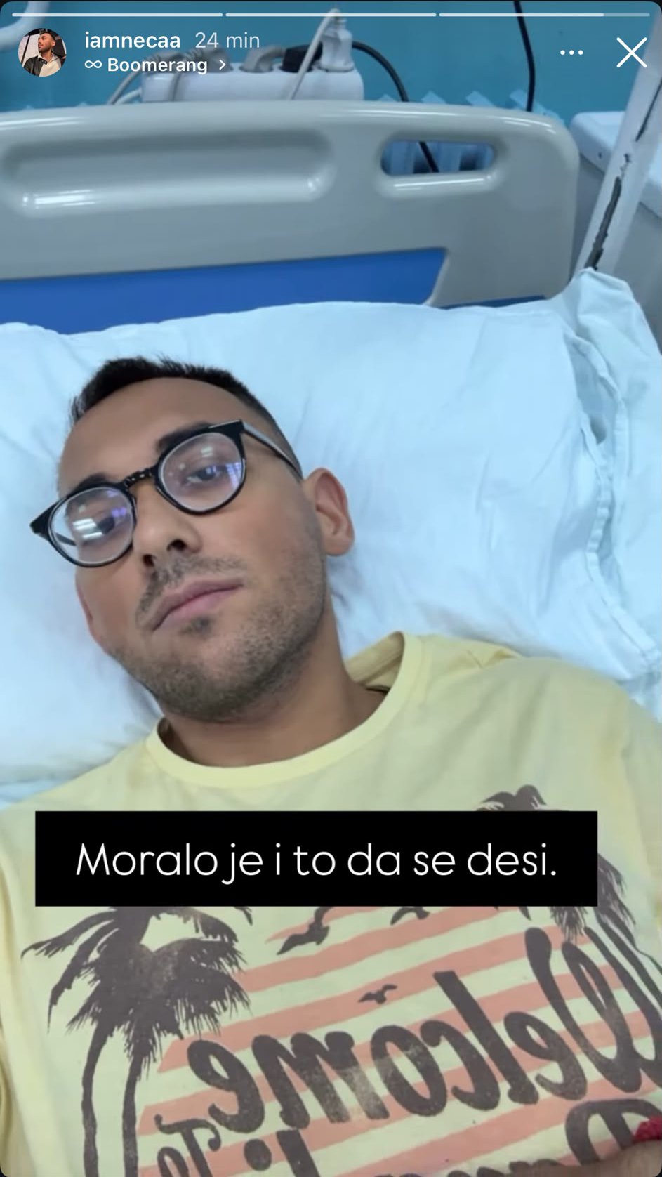 Bivši zadrugar HITNO HOSPITALIZOVAN! Objavio fotke iz bolesničke postelje: Moralo je i to da se desi (FOTO)