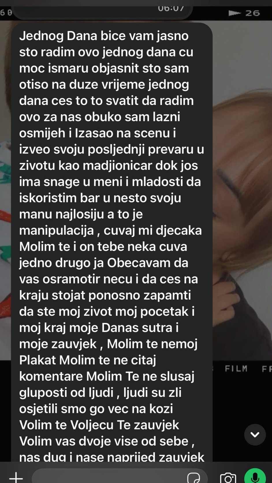 Procurile ŠOK poruke! Ovo je Mahir napisao supruzi pred ulazak u ELITU 10: Danas priča da će oženiti Slađanu, a ženu mu jure ljudi kojima je dužan novac! (FOTO)