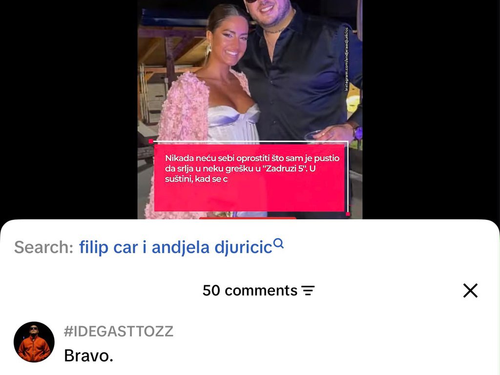 Gastoz ključa od ljubomore zbog Anđele i Cara?! Piše komentare po TikToku, sve je šokirao reakcijom na ovaj njihov snimak!
