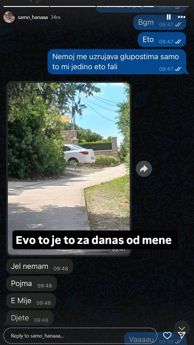 MONSTRUM, PROŠLI SMO NJENO UHOĐENJE! Nerijova verenica Hana se oglasila nakon jezive scene ispred njenog doma: SMATRA DA JE SITA KRENULA U AKCIJU ZASTRAŠIVANJA (FOTO)